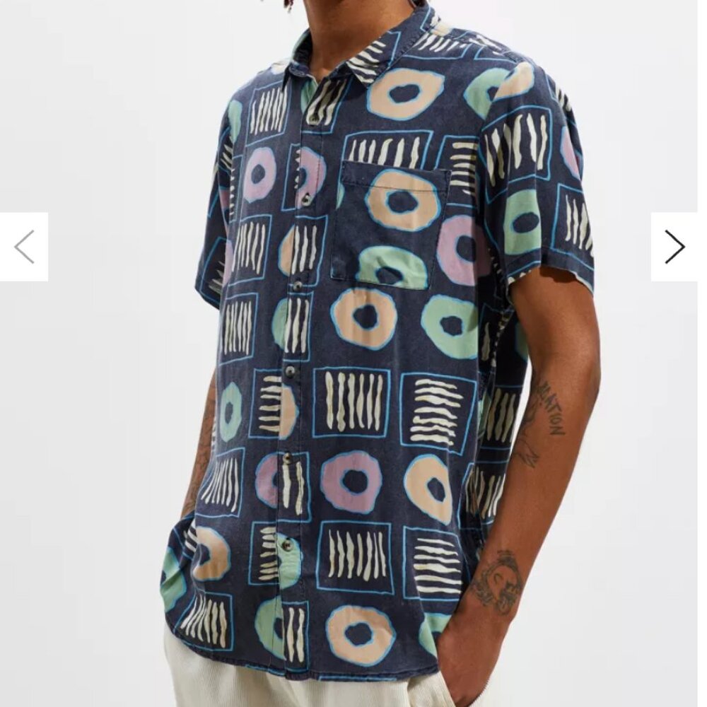Rolla’s Bon Fruit Loops Short Sleeve Button-Down Shirt - Men's medium